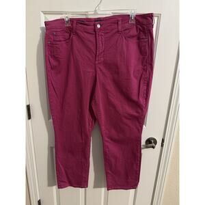 NYDJ IRA Relaxed Ankle Plus Jeans Stretch Fuschia Pink 18W